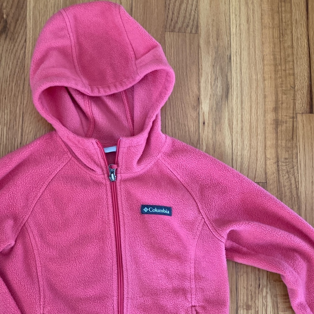 Columbia Kids pink Fleece Hoodie size Small 7/8
